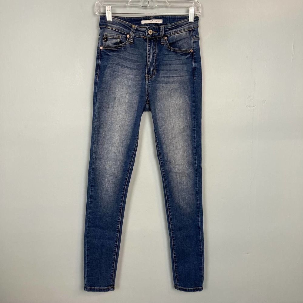 Kancan Mid Rise Skinny Stretch Jeans Size 26 Medium Wash Style KC6009GD Cut 5027